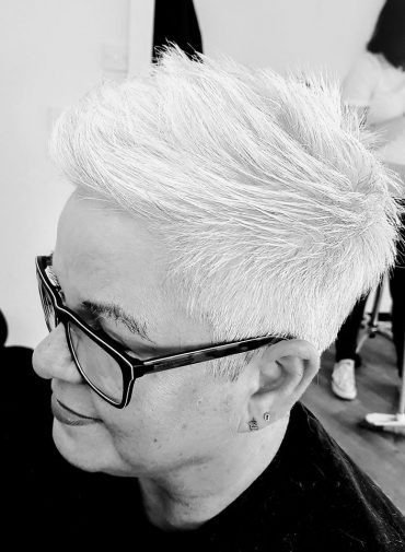 blond pixie cut